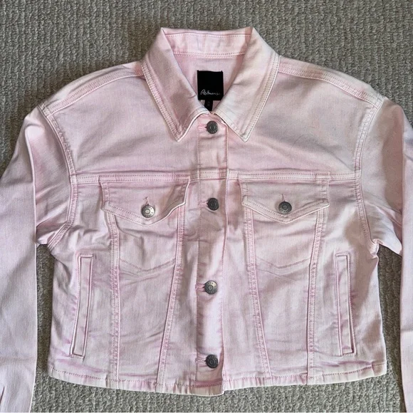 Pink cropped Jean jacket - Picture 4 of 11
